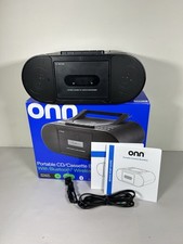 ONN Portable Boombox Black Bluetooth AM/FM Radio Broken/Defective Tape Player 
