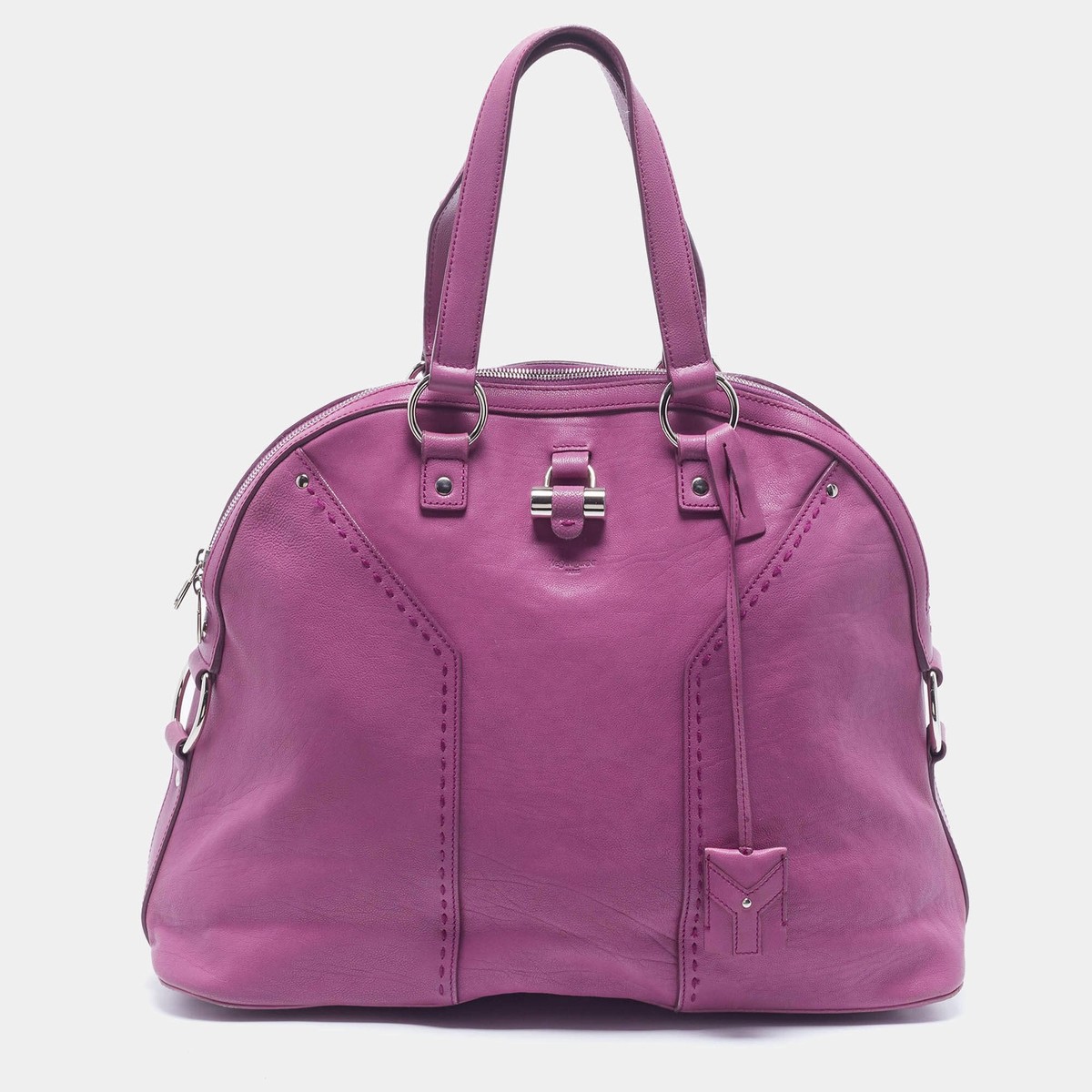 Saint Laurent Muse Oversized Magenta Leather Bag | eBay
