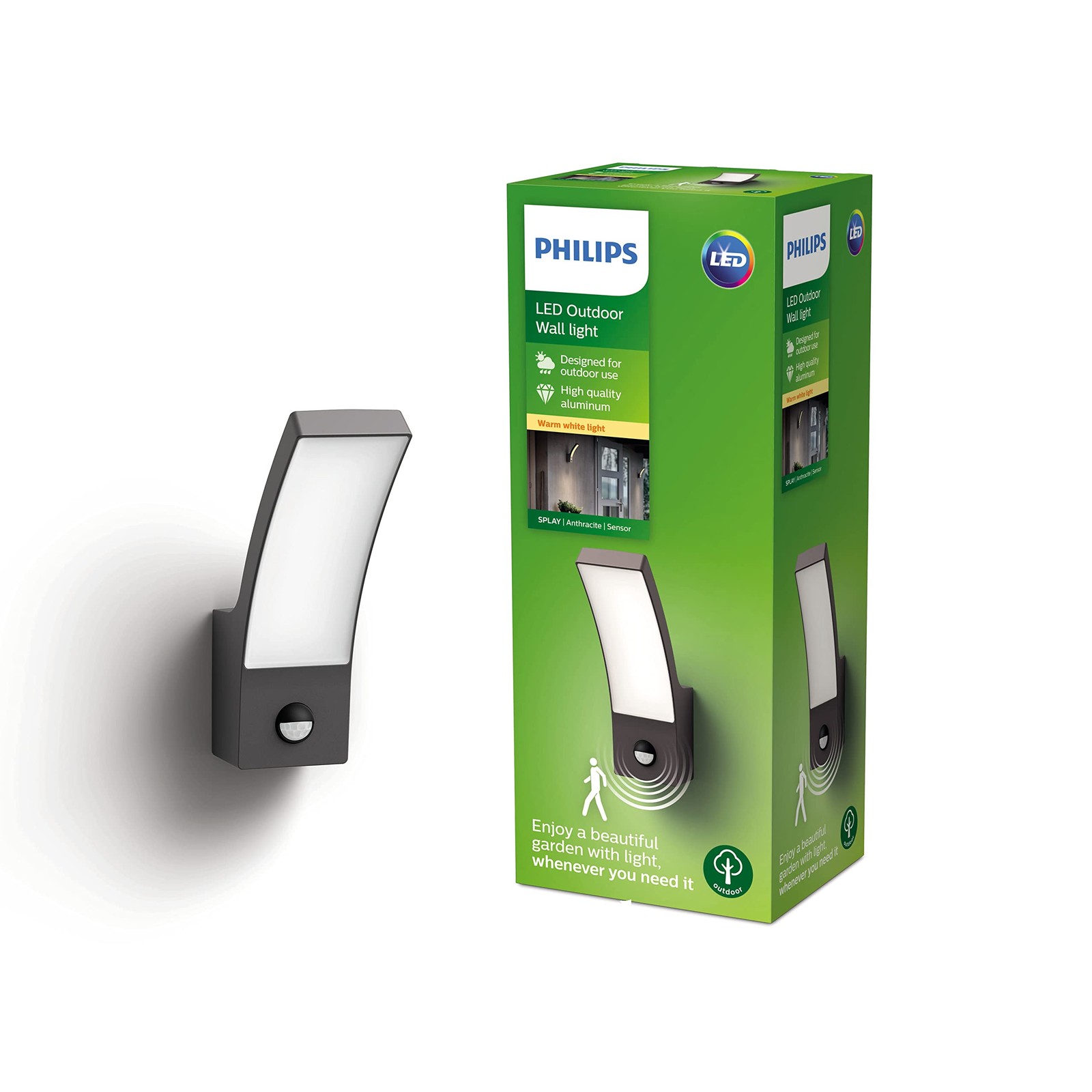 Non-Connected The Philips Splay wall light in anthracite adds a modern loo NUOVO