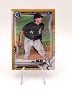 2022 Bowman Chrome Prospect Gold Refractor #BDC-43 Wes Kath /50