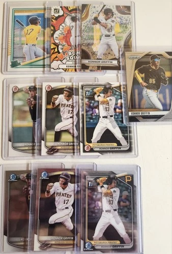 Bowman Donruss Prizm Konnor Griffin Rookie Pittsburgh Pirates 10 Cards Lot