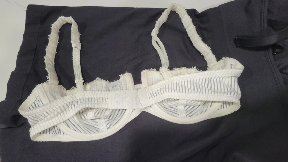 Aubade Paris Vintage Cream/White Sheer Underwire Bra Sz34 Made In France Bin 3 - Image 2 of 4