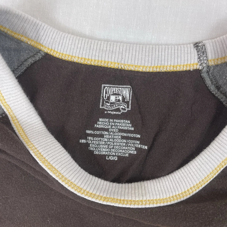 Majestic Cooperstown San Diego Padres MLB Camiseta Mujer Grande Marrón Amarillo  Foto 3 de 4