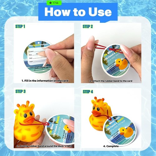 Cruise Ducks 104 Packs Kit, Including 32 Cruising Rubber Ducks with 32 Cruise... - Picture 5 of 8
