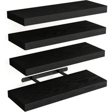 4 Pack Floating Shelves For Wall (15.8 inch) Wall-Mounted Shelves with Brackets