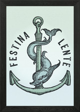 Festina Lente Eile langsam gerahmtes Wandbild Poster Leinwanddruck Bild