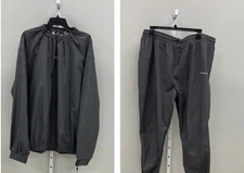 3 Pc Fighthaus Contender Sauna Suit Men’s 4XL Black Gray Training Weight Loss