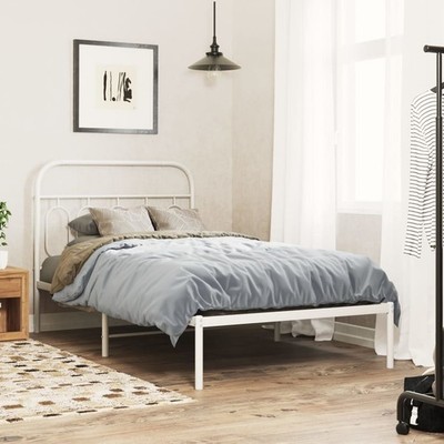Metal Bed Frame with Headboard Guest Platform Base Bedroom Furniture vidaXL
