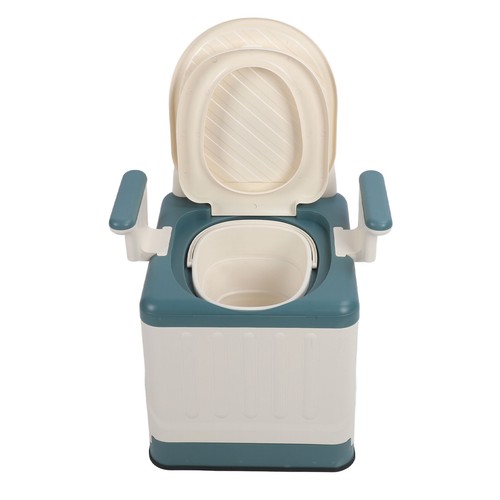 Portable Toilet Odor Proof Foldable Bedside Commode Chair With Armrests For DGD - Picture 9 of 24