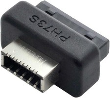 cablecc Overmold USB 3.1 Front Panel Socket Key-A Type-E BLACKADAPTER-USB3.1