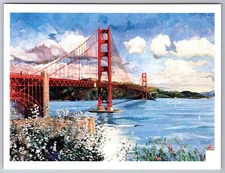 Postcard  6.5x5" Oversize Golden Gate Bridge San Francisco by Graf      OA-1