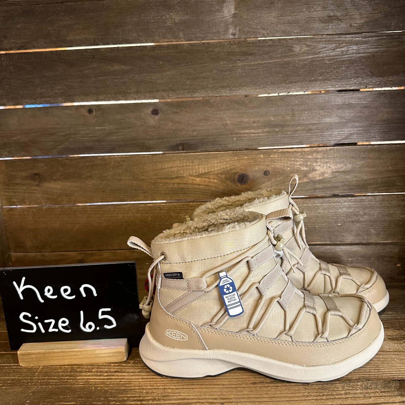 Stivaletti da neve invernali nuovi da donna Keen Uneek SNK II beige chukka taglia 6 5 M