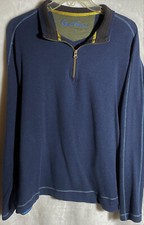 ROBERT GRAHAM ELLIOT 1/4 ZIP BLUE LONG SLEEVED PULLOVER - MEN'S -L  VERY NICE!