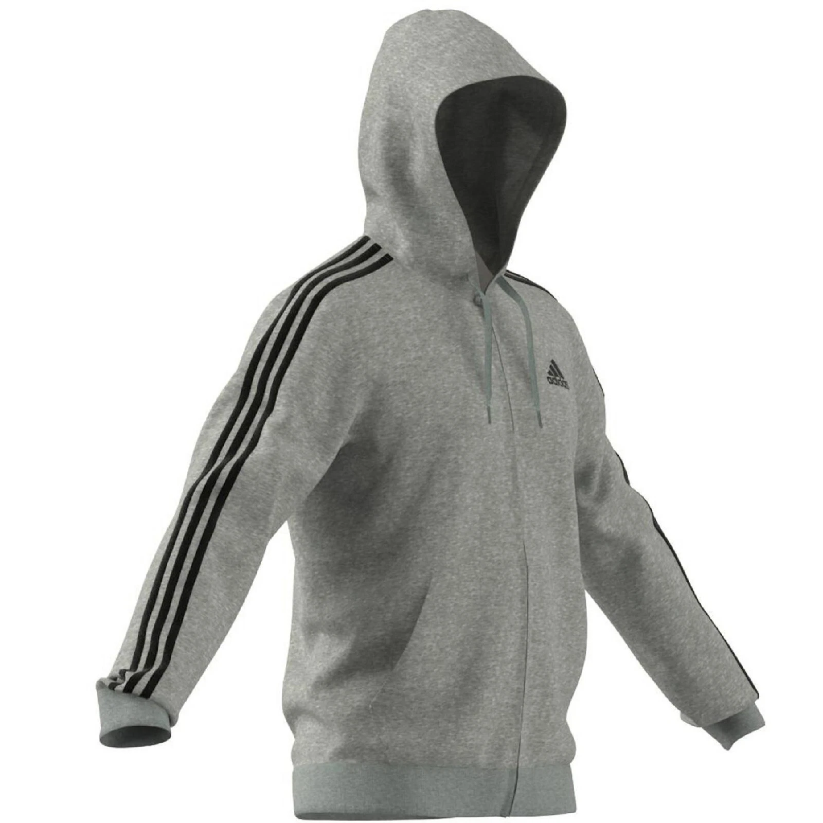 VETEMENTS Adidas Essentials uomo pile 3 righe cerniera intera grigio erica XXL ALTO 65 00