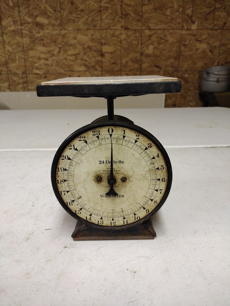 Antique Hanson Bros. Chicago, IL 24 Lb Kitchen General Store Scale