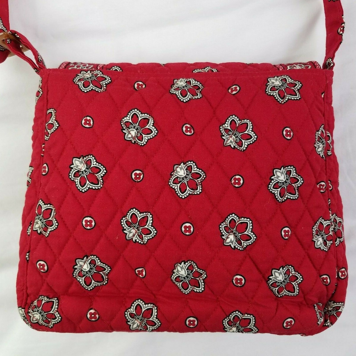 New Vera Bradley bandanna, patterned, paisley with red and pink and cream. Vera-Bradley-Original-Tote-in-  main image 4