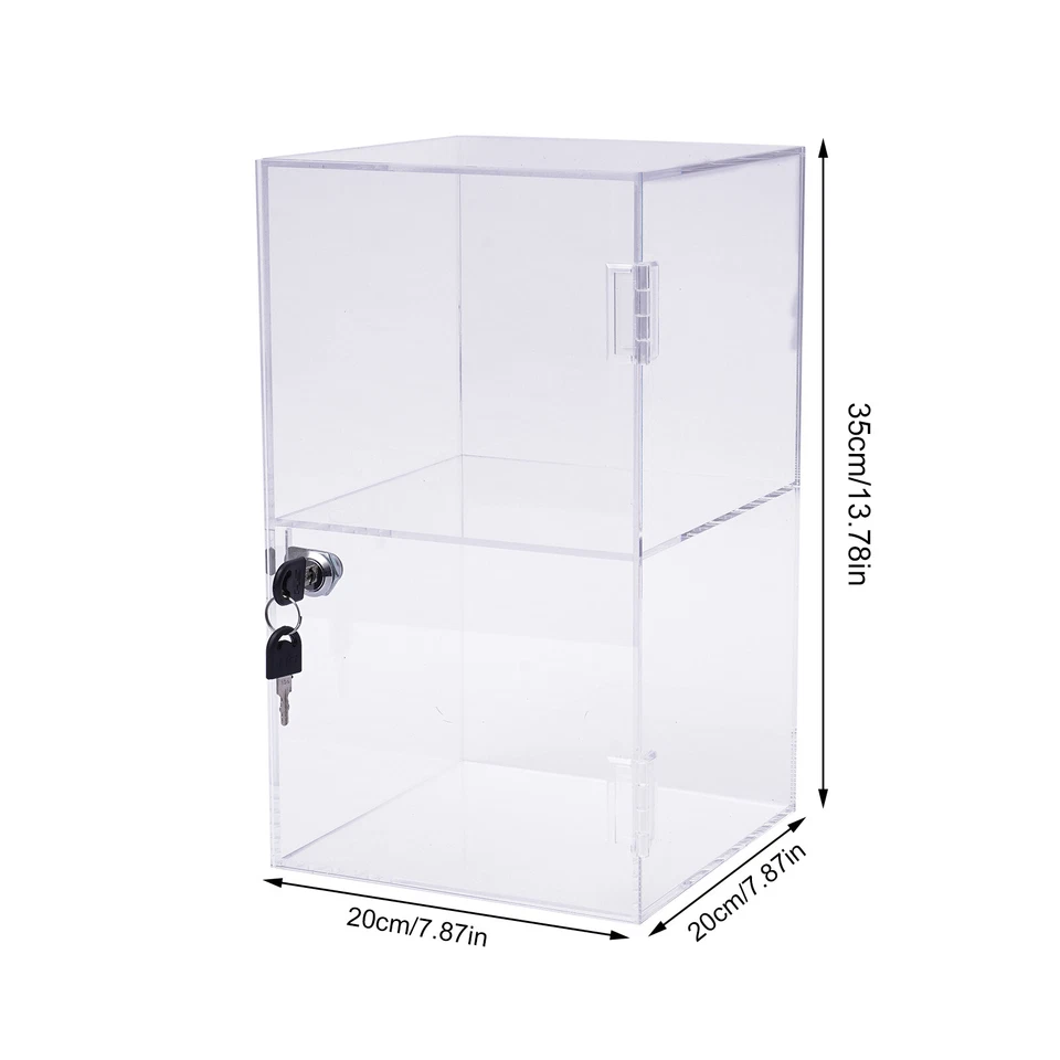 2-layers Transparent Countertop Display Storage Cabinet Acrylic Display Case NEW - Image 3 of 4