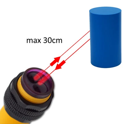 Optischer Sensor Lichtschranke Lichttaster 6 bis 36 Volt 300mA PNP NO Ø 18mm