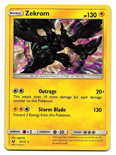 Pokémon TCG Zekrom Shining Legends 130 basic CARD #35/73 | eBay