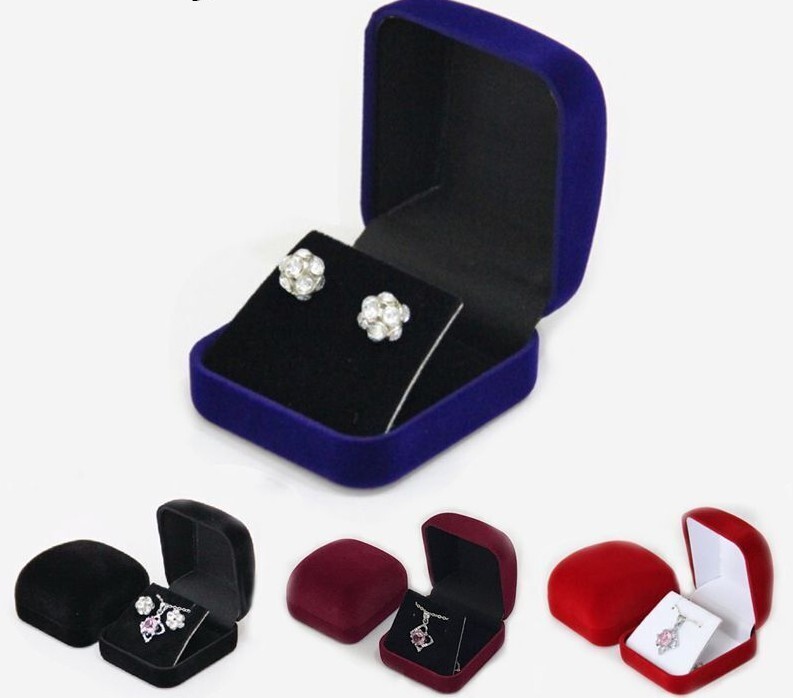Stud Earrings Storage Box - Pendant Organizer Case Velvet Jewelry Display Boxes-image