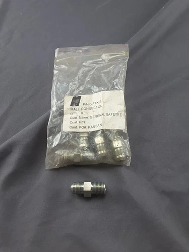 PARKER P/N: 6-FTX-S~ 3/8" tube o.d. x 1/4" NPTD 37°Flare male connector-: QTY 6