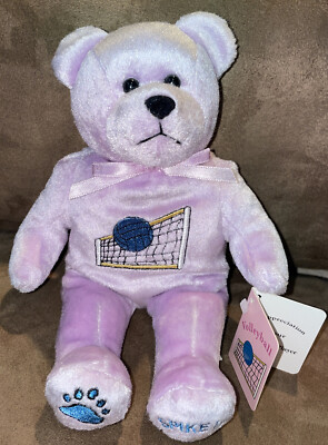 BEARY THOUGHTFUL VOLLEYBALL BEAR PLUSH LAVENDER SPIKE IT 9  IN APPRECIATION