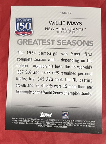 RARE (11) Willie Mays SSP # /49 5 X 7 SUPER SALE MT See Full Description Details - Picture 6 of 22