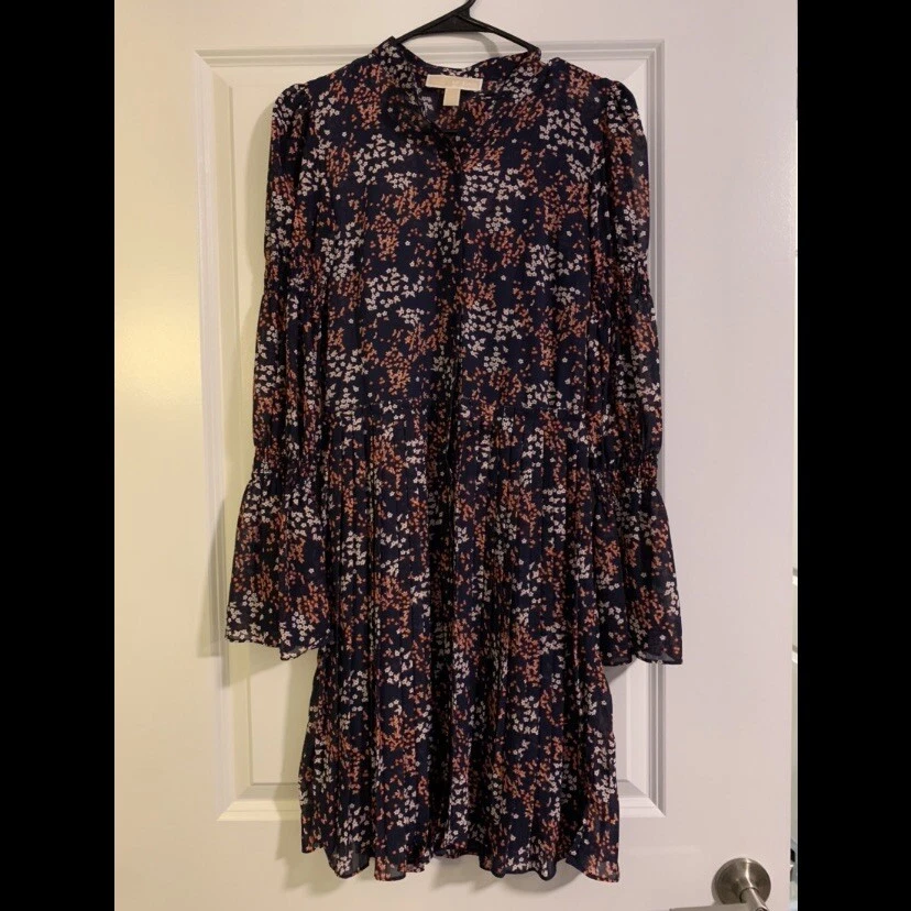 Michael kors botanical print georgette clearance dress