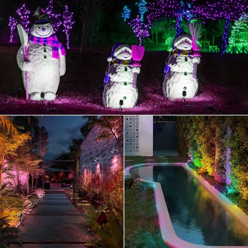 Outdoor Landscape Lighting, 6 Pack RGB Outdoor Spot Lights with Transformers ... - Picture 6 of 8