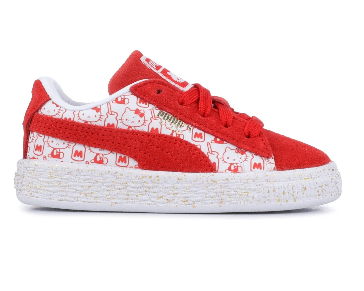 Puma Suede Classic x Hello Kitty Bright Red Toddlers Size 7 Sneakers 366465 01