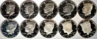 (10) Proof Kennedy Half Dollars, 1971S-1980S w/Silver '76  K9023