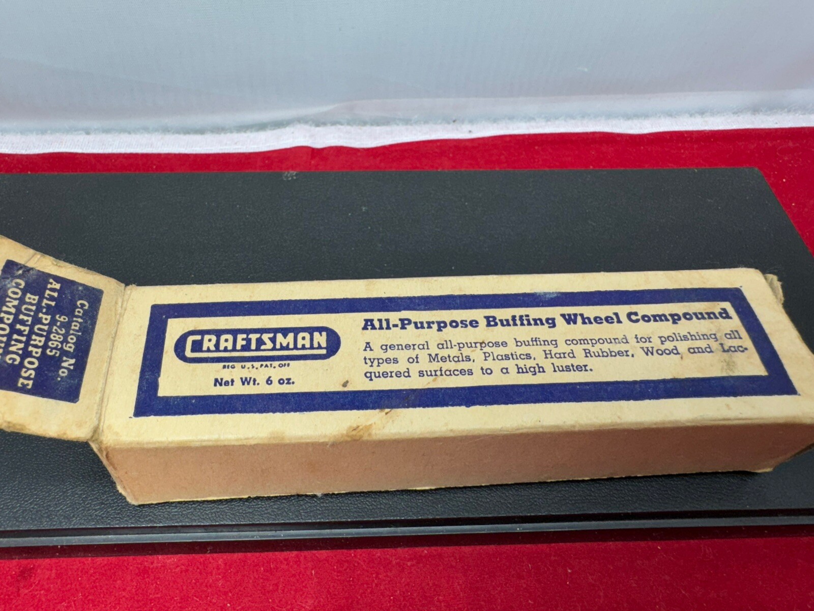 Craftsman All-Purpose Buffing Wheel Compound - Vtg Original Box #9-2868 RED  5w6