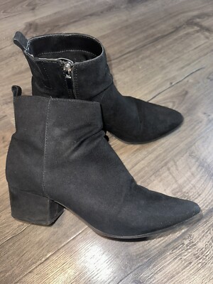 Target Booties Ankle Boots Women's Shoe Size Black Faux Suede