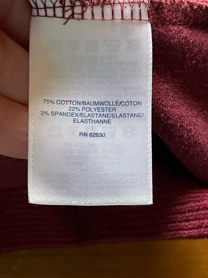 Pullover Lands End para mujer 1X (16W-18W) pana cuello falso manga larga granate Foto 4 de 4