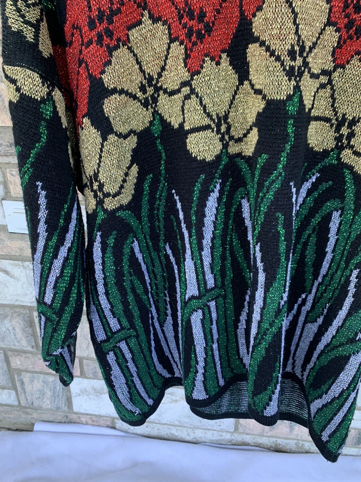 Nutcracker Ugly Christmas Sweater Floral Womens Plus size 2x Sparkly Lurex