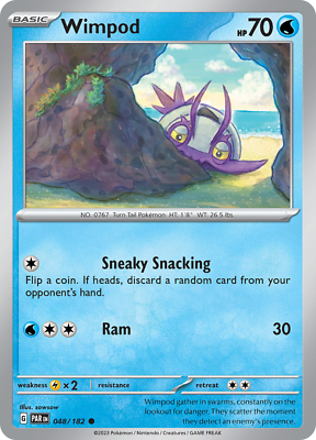 wimpod pokemon card value - Scarlet & Violet - Paradox Rift - Colorless Retreat Cost Wimpod - 048/182 48 -