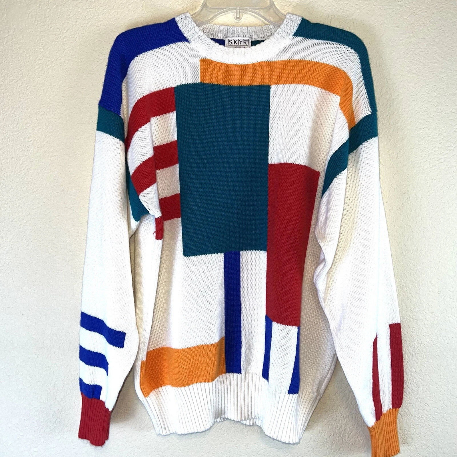 SKYR Men’s Color Block Wool Blend Sweater. Sz L