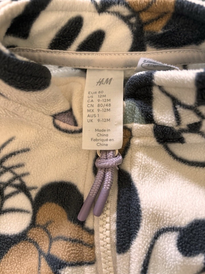H&M disney Baby Toddler Girl Disney Minnie Mouse Fleece Jacket 12m eBay