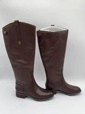 NWB Women’s Sam Edelman Penny 2 Wide Calf Leather Riding Boot Dark Brown Sz 5M