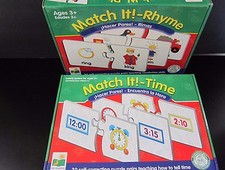 Set of 2 The Learning Journey Match It Rhyme  Match It Time Learning Puzzles