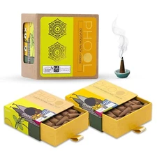 Phool Pack of 2 Natural Incense Cones, Devotion  Pack Organic Dhoop