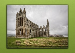 Whitby Abbey In Colour Uk Metal Plate Picture Metal Wall Art Poster Ebay