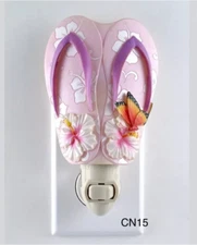 Flip flop beautiful Polyresin wall plug-in night light