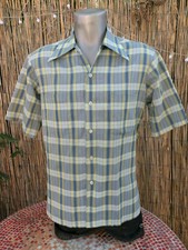60's 70's Vintage PENNEYS Plaid Short Sleeve Button Up Shirt Medium M