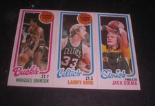 1980 TOPPS BASKETBALL #143 JOHNSON #30 BIRD #232 SIKMA