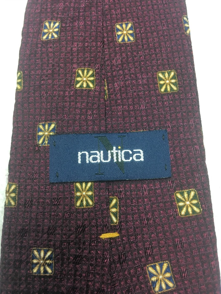 CORBATA NAUTICA HOMBRE BORGOÑA CON ORO 4 X 60 Foto 4 de 4