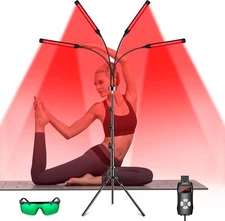 4 head Red Light Therapy Lamp Stand 660nm Red 850nm Infrared Light for Body