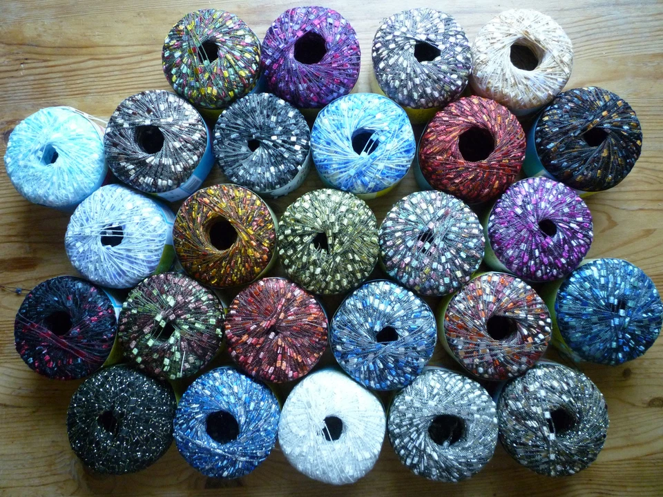 GB STAR + STAR Lurex Effektgarn Leitergarn Metallic Stricken Basteln