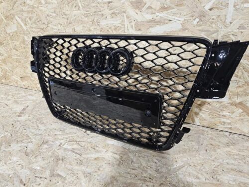 For Audi A5 B8 8K Sline S5 Grill 2007-2011 RS5 Style Front Grille w/Emblem Black - Picture 2 of 4