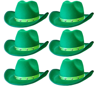 GRÜNER STERN NIETEN COWBOYHÜTE WILDER WESTEN KOSTÜM COWGIRL PAKET